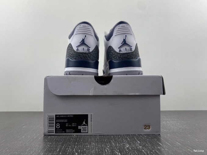 Reps TBK Jordan 3 Midnight Air CT8532-140 Navy 0824